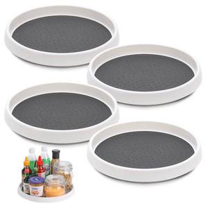 lot 1090 image: Lazy Susan Turntable, Set of 4, 10 Inch Non-Skid Lazy Susan Organizer for Cabinet, Pantry Organization, Kitchen Storage, Bathroom Sink Cabinet, Refrigerator, Countertop, Spice Rack (4 Pack 10 in)