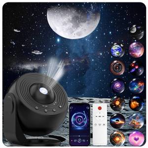 lot 1092 image: Galaxy Projector for Bedroom Pro Version, HD 12 in 1 Film Discs Star Projector with Bluetooth Galaxy Light, Planetarium Projector with Timer, White Noise, 360 ° Rotation, Remote Control��Black