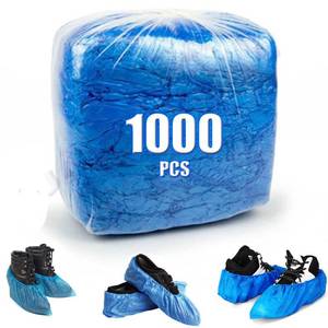 lot 1096 image: Shoe Covers Disposable 1000 PCS (500 Pairs) Reusable Boot Covers Waterproof, Durable for Real Estate, Travel, Construction, Workplace, Medical, Rain, Floor, One Size Fits Most, Hygienic Carpet Blue