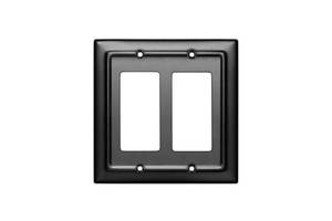 lot 2137 image: Monarch Abode Rocker Light Switch Cover Plate �� 2-Gang Matte Black Decorator Wall Plates, Architectural Decorative Outlet Covers Wall Plates for Receptacle, GFCI Electric Outlet Cover, Pack of 1
