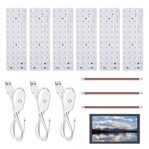 lot 2147 image: 6Pcs Lithophane LED Backlight Board Kit KC009 KC010 for Bambu Lab H2CX1P2SA1 LED Light Board Backlight, PCB Light Replacement Kit with USB Port for 3D Printed Photo Model