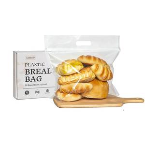lot 2150 image: Lesibag 50 Pcs Clear Plastic Bread Bags for Homemade Bread, Resealable & Freezer Safe Bakery Bags Storage for Sourdough, Toast, Bagels, Muffins, Pastries (13���� x 10.6 Clear)