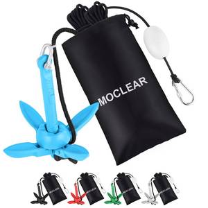 lot 2160 image: Moclear Kayak Anchor Kit, 1.5 lb Compact Folding Grapnel Anchor-Boat Anchor