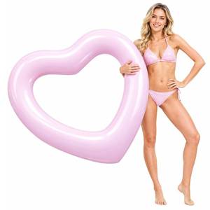 lot 2161 image: Blublu Park Inflatable Heart Pool Float for Adults, PVC, 47 x 39 inch