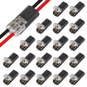 lot 2179 image: 20Pcs Double-Wire Plug-in Connector Led Light Strip Connectors 2 Pin, Quick Splice Wire Wiring Connector for AWG 20-24,2 Pin 2 Way Universal Compact Wire Terminals, No Wire-Stripping Required