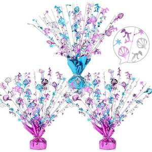 lot 2252 image: Ceenna 3 Pcs Mermaid Party Centerpieces Foil Spray Birthday Decorations