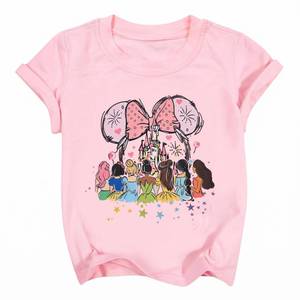 lot 2277 image: Magic Kingdom Shirt for Girls - Princess Magical Shirts Cute Graphic Kids Toddler Holiday Vacation Tee Top Pink 150