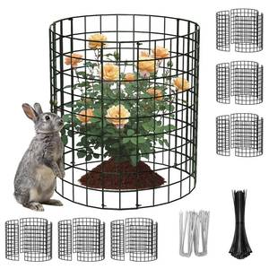 lot 3776 image: PASARA 6 Pack Plant Protectors from Animals, 13 Inch Round Cloche Plant Cages with Sturdy Chicken Wire Mesh, Garden Cages to Keep Animals Out for Vegetables & Flowers, Includes Support Stakes
