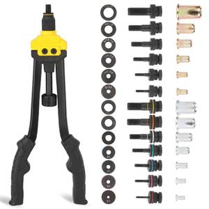 lot 3787 image: HURRICANE 16 Rivet Nut Tool Kit with Auto Release, Heavy Duty Hand Riveter-13 Metric&SAE Mandrels, 130Pcs Nutserts, Long Arm Labor-Saving Design for Automotive, Metal & Marine �� Includes Plastic Case