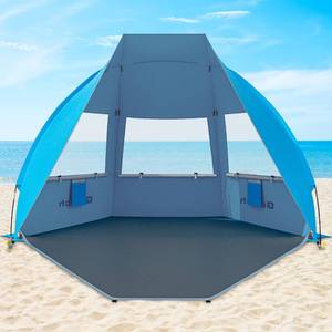 lot 3788 image: Gorich Portable Beach Tent for 34-56-7 Person with UPF 50 UV Protection, Lightweight & Foldable Sun Shelter with 5 Sand Bags, Easy Setup Windproof Beach Umbrella Sun Shade