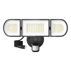 lot 3790 image: SZPOWER 150W Plug in Motion Flood Lights Outdoor, 15000LM LED Motion Sensor Outdoor Lights Dusk to Dawn, Security Floodlights Waterproof IP65, Exterior Lighting for Outside, House, Garage