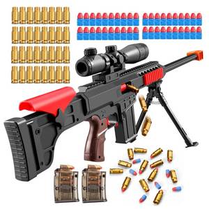 lot 3791 image: Kyliandi Soft Bullet Toy Gun Sniper Rifle with Scope Realistic Barrel Shotgun Shell ejecting Foam Blaster Gun Dart Pellet Shooting Game for Boys Teen Adult Gifts Age 8 10 12 Year Old (Black)
