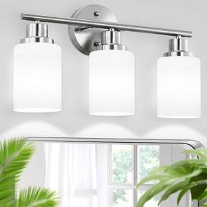 lot 3802 image: Guliaofo Brushed Nickel Vanity Lights, 3-Light Bathroom Light Fixtures