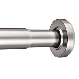 lot 3809 image: AmazerBath Nickel Spring Tension Shower Curtain Rod 31-75 Inches, 1 Inch Diameter Heavy Duty Tension Rod Rust Proof Bathroom Curtain Rod, Adjustable No Drill Easy Segmented Installation
