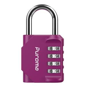 lot 4363 image: Puroma 1 Pack Combination Lock Locker 4 Digits Combo Padlock Gym Red-Violet