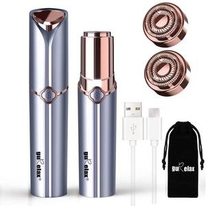 lot 4367 image: Facial Hair Remover for Womens Face Chin Lip Mustache Neck Armpit Peach Fuzz, Gurelax Electric Painless Hair Removal Device with 2 Replacement Heads