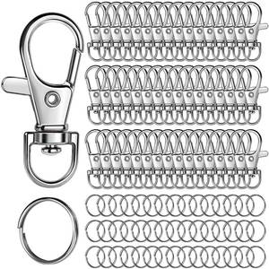 lot 4368 image: LEOBRO 100PCS Lobster Claw Clasps and Key Rings, Keychain Making Kit - 50PCS Keychain Clips and 50PCS Key Chain Ring, for Key Chains, Crafts, Lanyard, Key, Jewelry Making