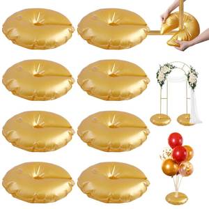 lot 4373 image: 8 Pack Golden Water Bag for Wedding Arch Stands, Heavy Duty Water-Filled Base Weights for Party Backdrop Metal Frames, Thickened Water Fillable Base (8 PCS)