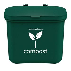 lot 4379 image: Small Green Compost Bin Container for Hanging on Kitchen Trash Container