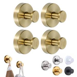 lot 4493 image: jwflck Suction Hooks - Shower Suction Cup Hooks, No-Drill Waterproof & Rustproof for Bathroom, Glass Door, Mirror, Kitchen - Holds Up to 15 lbs (Gold, 4 PCS)