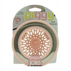 lot 4495 image: Joie Piggy Kitchen Sink Strainer Basket, Fits All Standard Sinks, Stainless Steel, Cute Garbage Disposal Drain Cover, 4.5-Inch, Pink Pig