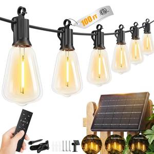 lot 5676 image: Brightown 100FT Solar String Lights Outdoor, 312 Shatterproof LED Bulbs
