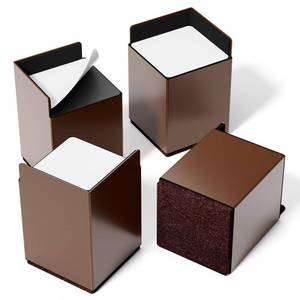 lot 5702 image: Furniture Bed Risers 4 inch Heavy Duty Self-Adhesive, 4 Pack Metal Brown