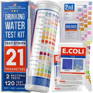 lot 6152 image: Bestprod All-New 21 in 1 Drinking Water Testing Kit Strips, Home Tap and Well Water Test Kit for Hardness, Lead, Iron, Copper, Chlorine, Fluoride