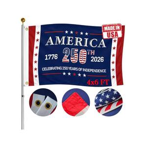 lot 6153 image: Hypoth Double Sided USA 250th Anniversary Flag 4x6 FT - Heavy Duty 3-Ply 100% Polyester 1776-2026 Celebrating 250 Years of Independence Patriotic Banner for Outside - UV Protected & with 2 Brass Grommets