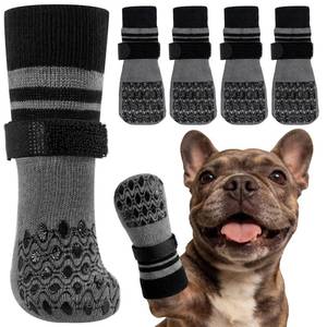 lot 6168 image: Kuoser Anti Slip Dog Socks with Double-Sided Grippers for Hardwood Floors