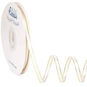lot 6172 image: Ribbli White Satin Ribbon with Gold Edge,Double Faced Satin 14 inch x Continuous 50 Yards,White Ribbon Use for Crafts, Gift Wrapping, Wedding Card Decoration