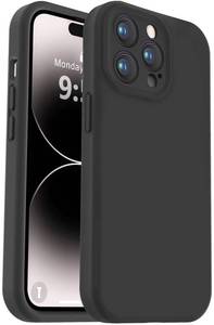 lot 6173 image: Vooii Compatible with iPhone 14 Pro Case, Liquid Silicone Upgrade Camera Protection Soft Anti-Scratch Microfiber Lining Shockproof Phone Case for iPhone 14 Pro 6.1 inch - Black