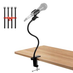 lot 6178 image: Podium Microphone Holder & Mic Holder -13.78 Flexible Gooseneck Desktop Mic Stands Holder for Lectern Podium Podcast Meetings Lectures Pulpit Streaming Gaming Studio