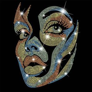 lot 6180 image: SUPERDANT Abstract Face Iron on Rhinestones for Clothes Colorful Woman Face Crystal Heat Transfer Stickers Iron on Decals Rhinestone Patches for T-Shirt Clothing Hoodie Jackets DIY Art Craft Gifts