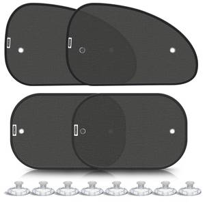 lot 6187 image: COOCTECH 2026 New Upgrade Car Window Shades for Side Window(4 Pack),Car Window Shade for Baby with 8 Suction Cups,Sun Shade Side Window Can Blocks 99.98% UVR,Sun Shade for Window