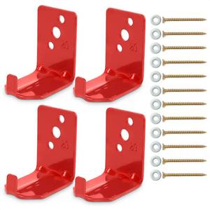 lot 6192 image: 4 Pcs Fire Extinguisher Mount Brackets, 2.36 x 1.57 x 2.36 in (Red)