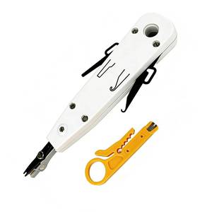 lot 6203 image: Professional Punch Down Tool for RJ45RJ11 Cat5eCat6 Network & Telecom Cables - Krone Type with Impact Terminal Insertion, Wire Stripper Combo with Mini Wire Stripper, for Ethernet Telephone Socket