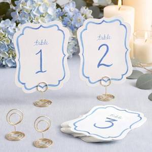 lot 6205 image: Eaasty 20 Pcs Watercolor Table Number 4.25x5.5, Blue