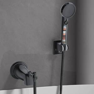 lot 6266 image: HEROBAI All Metal Bathtub Faucet Sprayer Attachment with filter, Black