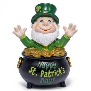 lot 6299 image: Hodao St Patricks Day Gnome Decoration Beard Elf for Home Table Figurines Decor St. Patricks Gifts Luck Green Irish Handmade Gnomes Spring Decortion Gift Decor