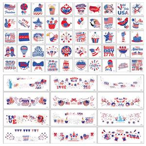 lot 6300 image: 2026 Temporary Tattoos,62pcs independence Day Temporary Tattoos, Fourth of July merica Flag Red White &Blue Face Patriotic Tattoo Stickers,250th Anniversary Party in the USA Memorial