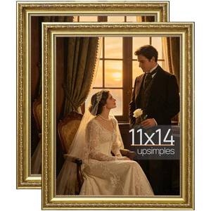 lot 7263 image: upsimples Vintage 11x14 Picture Frame, Antique Gold Frames, 2 Pack