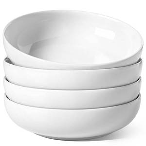 lot 7270 image: LE TAUCI Pasta Bowls 45 oz, Salad Bowls Set for Serving Soup, Pasta, Noodle, Dinner, Large Kitchen Bowl Plates, Microwave Safe - 8.5 Inch, Set of 4, White