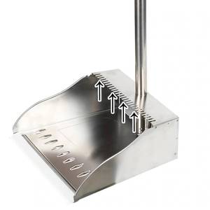 lot 7271 image: MuLing Metal Dust Pan with Long Handle, Stainless Steel Standing Dustpan