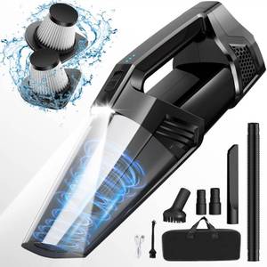 lot 7286 image: Blestan Handheld Vacuum Cordless Portable Car Vacuum with LED Light, High Power Suction, 3 in 1, Lightweight Rechargeable Hand Vacuum, Hand Held Vacuum Cleaner for Car Home Office, Pet Hair, Black