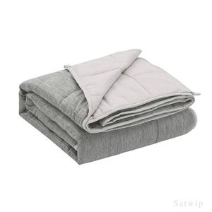 lot 7288 image: Satwip Cooling Weighted Blanket 15 lbs Cool Moire Jersey Bed Blanket Twin Size for Hot Sleeper with Soft Breathable Sanded, 48 x 72 inches, Grey
