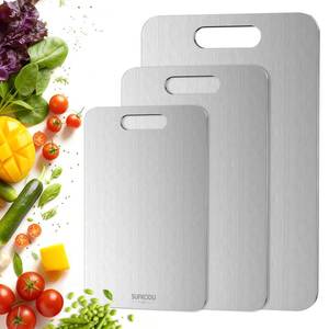 lot 7295 image: Titanium Cutting Board Set of 3, 100% Double-Sided Titanium Cutting Boards for Kitchen, Dishwasher Safe Non-Toxic Chopping Boards for Meat, Vegetables, Fruits, Raw and Cooked Food Prep (MLXL��