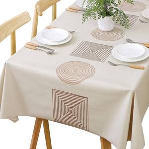 lot 8250 image: TruDelve Heavy Duty Vinyl Table Cloth Plastic Table Cloth for Kitchen Dining Table Wipeable PVC Waterproof Tablecloth for Rectangle Table(54x84,Geometry)