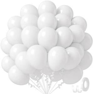 lot 8261 image: White Balloons 12 inch, White Latex 50pcs Party Balloons