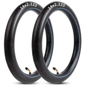 lot 8263 image: Heavy-Duty 14 x 2.125 Inner Tube 14 Inch Electric Bike Tubes with Angled Valve Stem for Replacement Electric Scooters and E-Bike Tire Tube 2 Packs